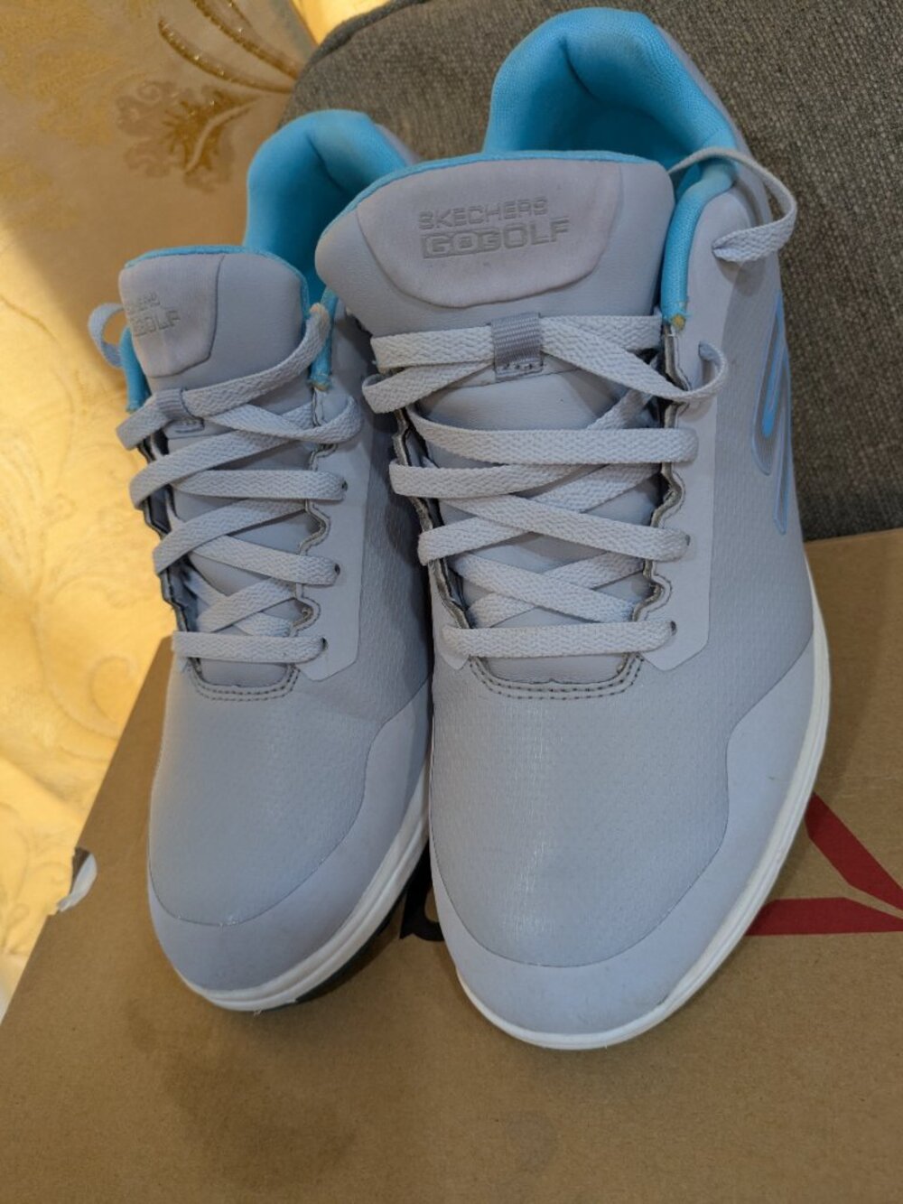 Skechers GO GOLF Golf Shoe Gray Aqua Size 10 Womens US NEW